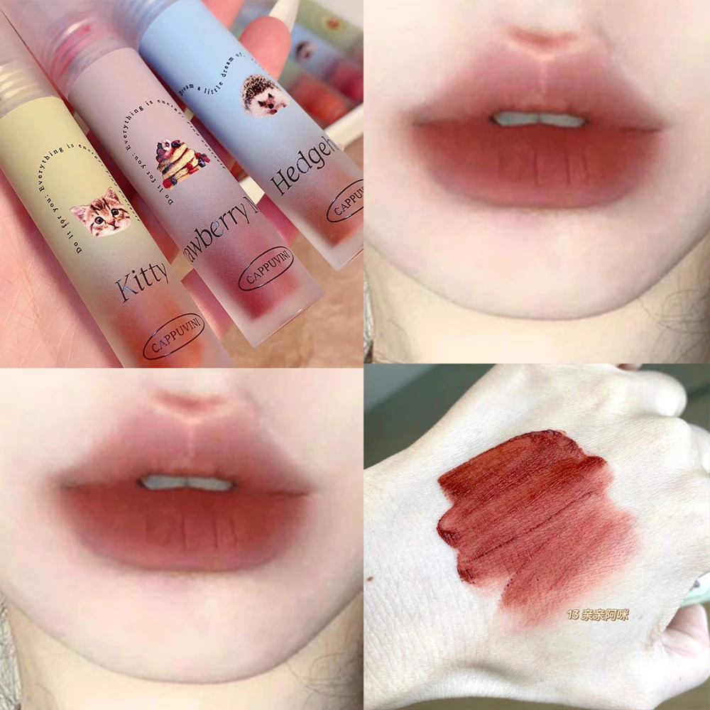 Chinesische Kultur art Lippen glasur matte Lippenstift Set Samt Lippen glasur Farbe pigmentierte Lippen Make-up Geschenks ets für Mädchen und Frauen