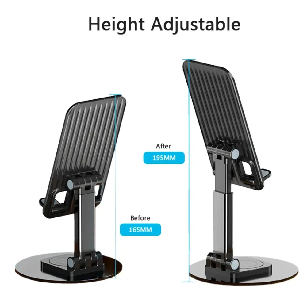 Universal Mobile Phone Stand On Desk 360° Rotatable Adjustable Portable Holder For Iphone15 pro max , Ipad ,Office  Video Record