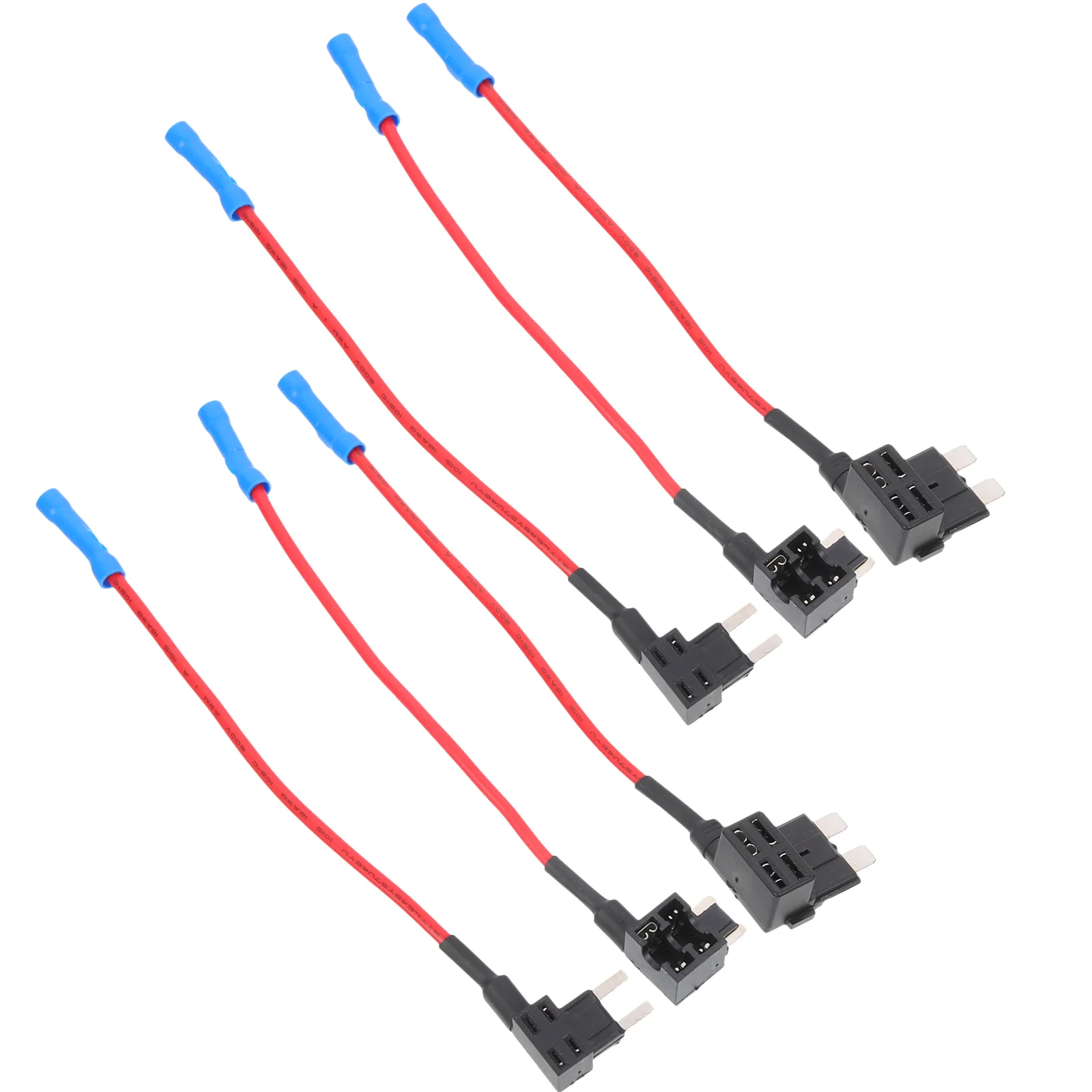 6 Pcs Automotive Car Fuse Replacement Holder Heavy Duty Taps Adapter Wiring Standard Plug Socket Blue Line Holders Mini