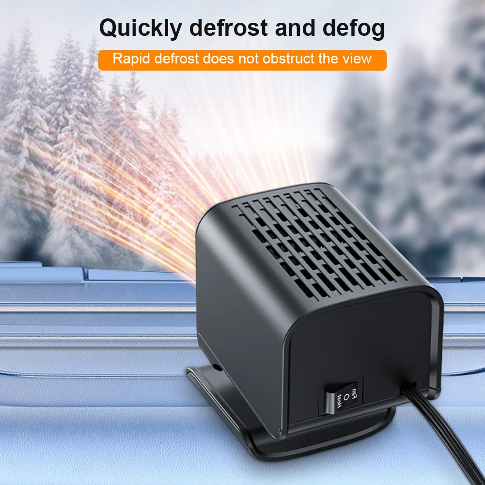 

Портативный автомобильный обогреватель-вентилятор 360 ° Поворотный быстронагревающийся размораживатель/обогреватель для автомобильных стекол, подключаемый к прикуривателю