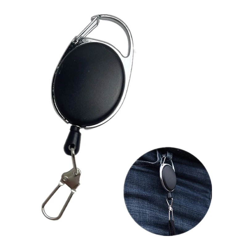 

Multifunctional Keychain ID Tag Clip Badge Reel for Keys Easy Pull Belt Keyring Cord Badge Reels Recoil Retractable Fishing Clip