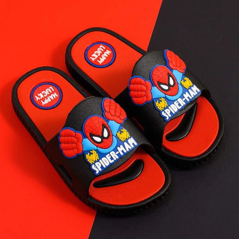 Disney Children\'s Slippers Cartoon Spiderman Boys\' Summer Home Shoes  Boys Sandals Waterproof Anti-slip Kids Garden Shoes