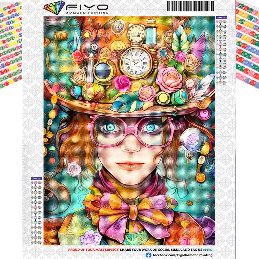 Disney Diamond Painting Mad Hatter Mosaic Alice in Wonderland Cross Stitch Diamond Embroidery Handicrafts Home Decor Gift