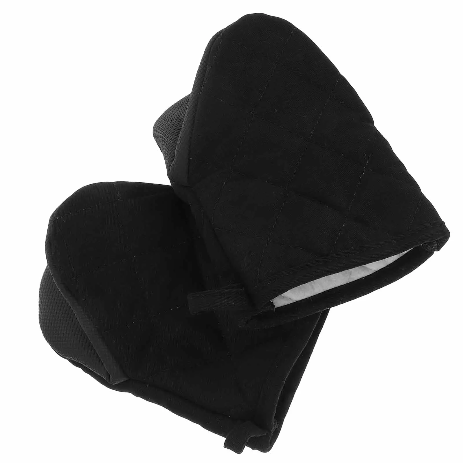 

2 Pcs Black Gloves Non-slip Silicone Bbq Anti Scald Cute Kitchen Accessories Oven Mitts Child