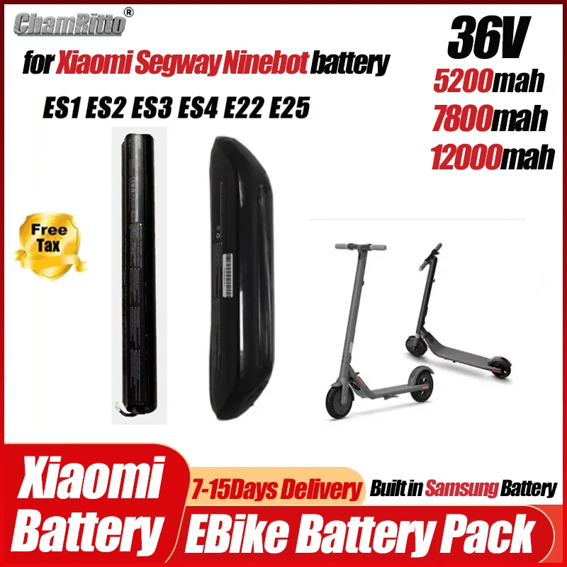 

36v segway Ninebot External battery 36V 5200mah 7800mah 12800mah built Xiao-mi E-Scooter Lithium Battery ES1 ES2 ES3 ES4 E22 E25