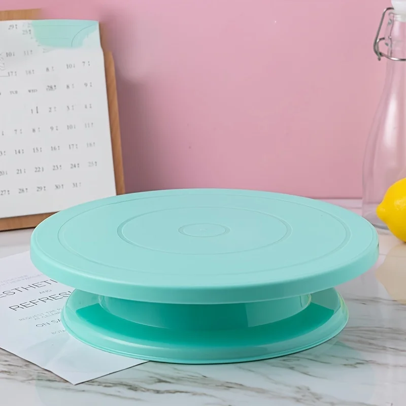 White Round Plastic Cake Turntable Cake Decorating Tools for Beginners and Pros Baking Supplies Accessories
