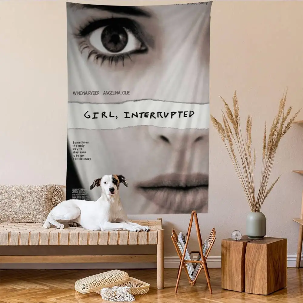 Girl Interrupted Movie Anime Wandteppich zum Aufhängen, Tarot, Hippie, Wandteppiche, Wohnheim, Wandbehang