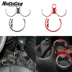 For mini cooper R56 R55 R57 2007-2010 Carbon Fiber Gear Shift transmission Panel Car Interior Accessories Decorative Stickers