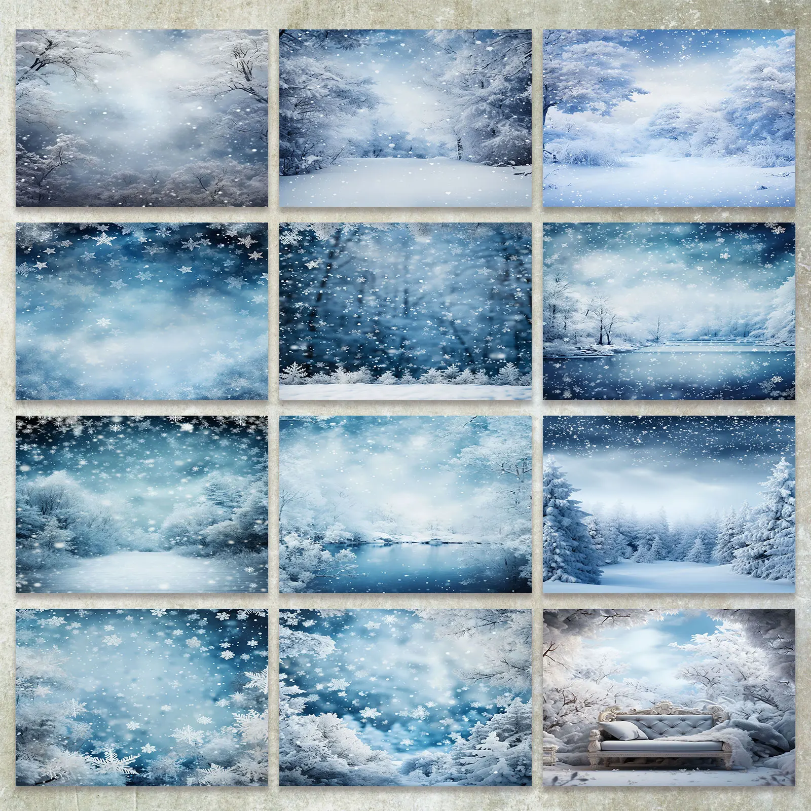 36 Sheets A5 (Blue Dream Forest Snow) Clipping Thin Paper For Bullet Diary, Junk Magazine, Greeting Card Background