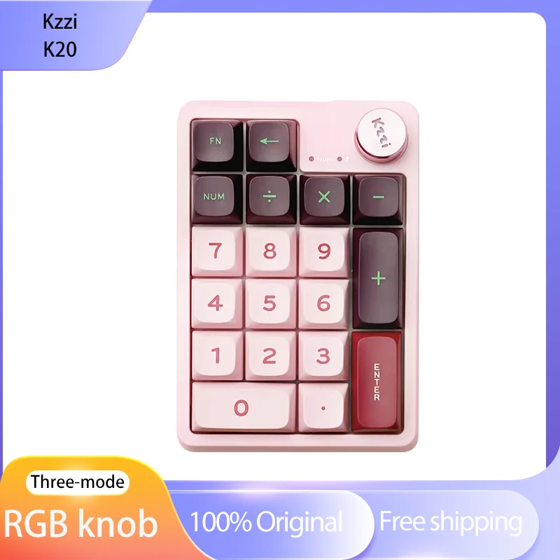 

Kzzi K20 Wireless Bluetooth Three Modes Digital Pad Keypad Adjustable Keys Pluggable Gasket Mechanical Keyboard Office Software