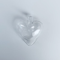 1/2X Flat/Heart Shape Glass Bottles With Cap DIY Pendants Handmade Wishing Bottles Jars DIY Necklace Jewelry Accessory Gift