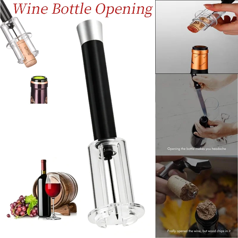 Portable Wine Opener Wine Air Pressure Pump Bottle Corkscrew Opener Tools Bar Accessories for Home Restaurant Party Wine Lovers