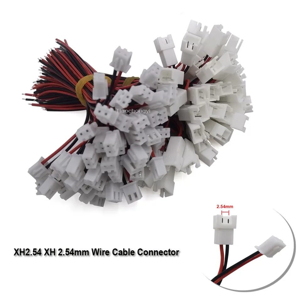 XH2.54mm Pitch 2pin connector 2.54mm Male & Female mini Plug Jack Connector Cable 26AWG Electronic wire 10cm/15cm/20cm