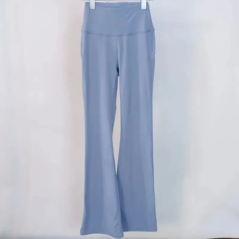 

Womens Yoga Flared Pants Long Ladies High Waist Slim Fit Belly Bell-bottom Trousers Shows Legs Yoga Fitness Net Solid Color
