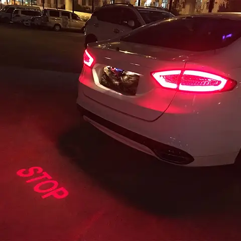 LED 자동차 레이저 안개등 충돌 방지 정지 미등 램프, 음성 후방 경고 신호 프로젝터, 자동차 액세서리