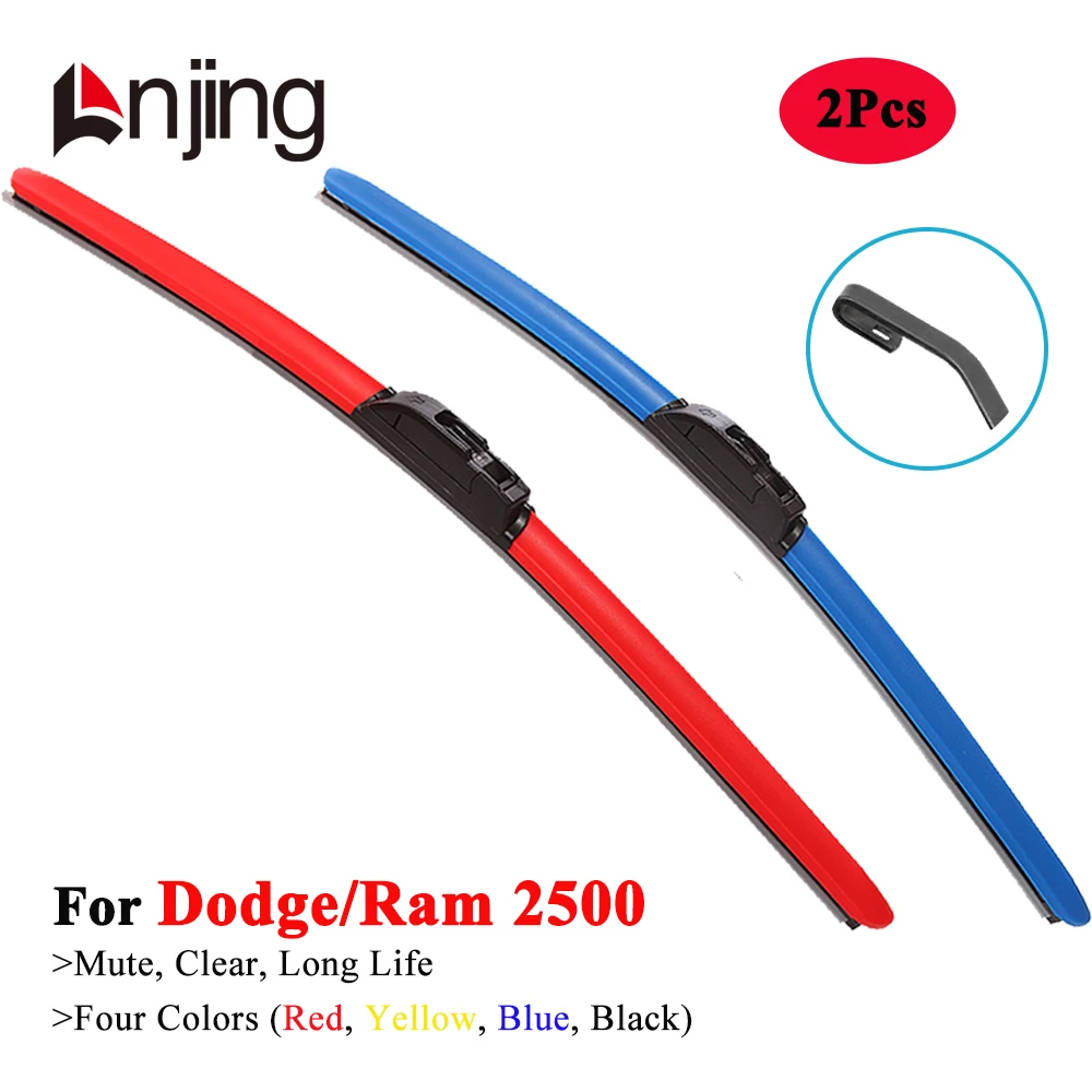 LNJING Colorful Car Windshield Wiper Blades For Dodge Ram 2500 Van Cab Pick Up 1993 2001 2005 2008 2009 2012 2015 2018 2019 2020