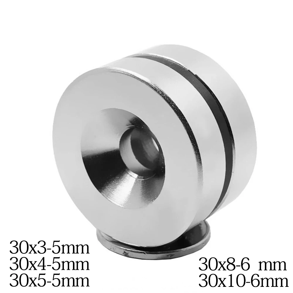 

1~10PCSpcs 30x10-6 Powerful Magnets 30*10 mm Hole 6mm Permanent Round Countersunk Neodymium Magnetic Magnet 30X10-6mm 30*10-6 mm