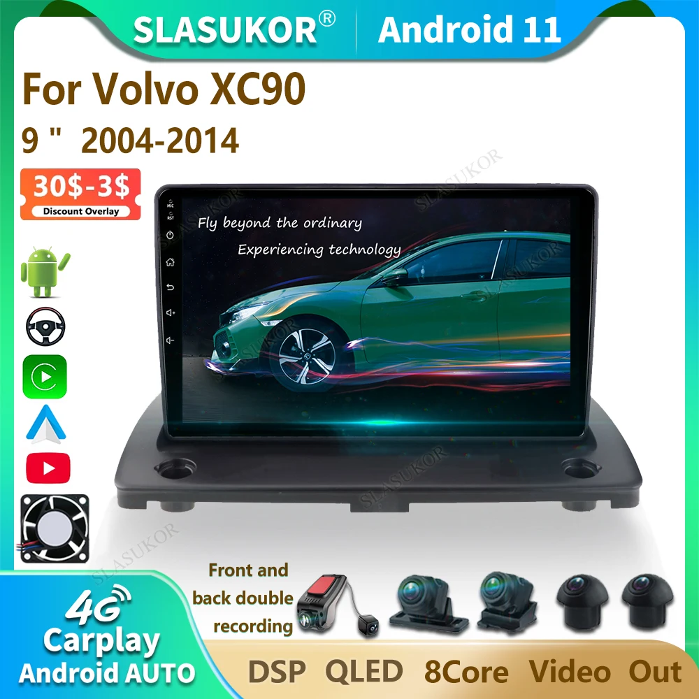 

9 дюймов комплект для Volvo XC90 2004-2014 Android автомобильное радио GPS мультимедийный видеоплеер автомобильное аудио стерео 4G WiFi плеер навигация