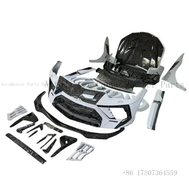 Forged Carbon Fiber Front Bumper Rear Side Skirt Hood M Style Wide Bodykit