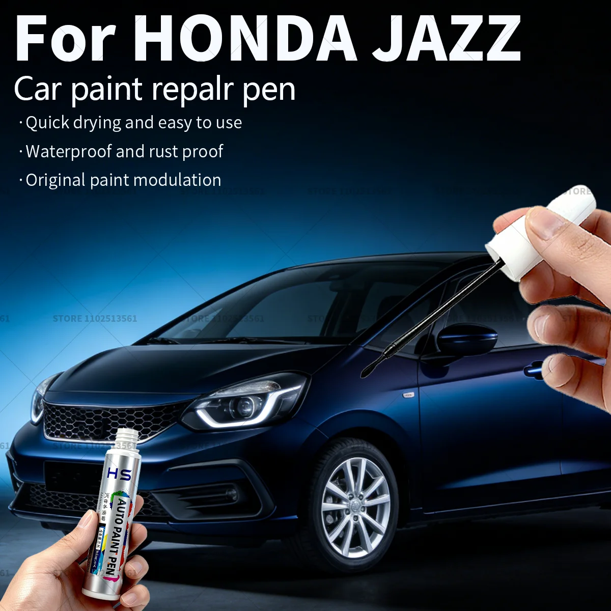 

Для HONDA JAZZ ручка для ремонта автомобильной краски, аксессуары для ремонта царапин, серебристый, черный, синий, металлик, коричневый, зеленый, городской, серый, красный