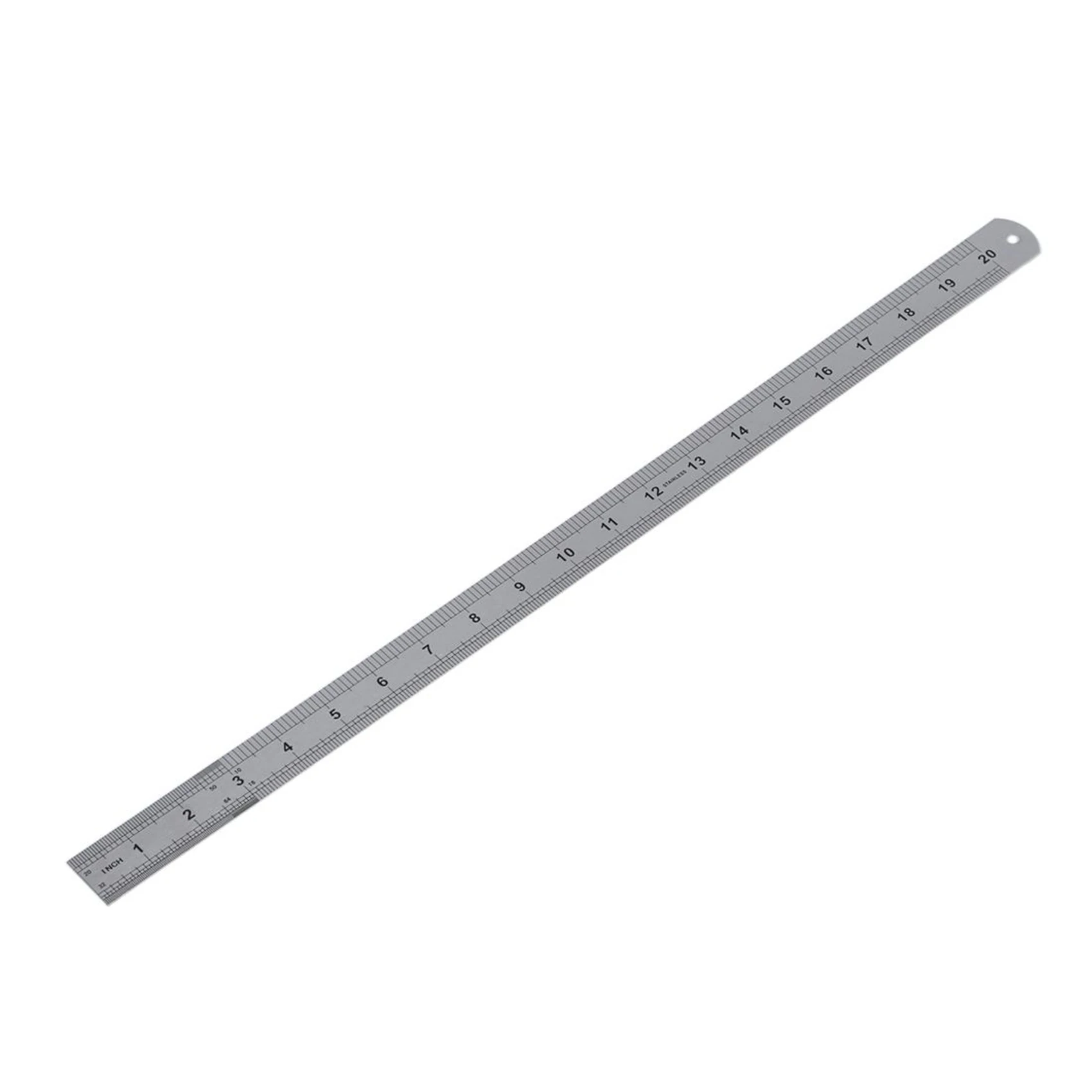 2X Double Side Scale Stainless Steel Straight Ruler Measuring Tool 50Cm