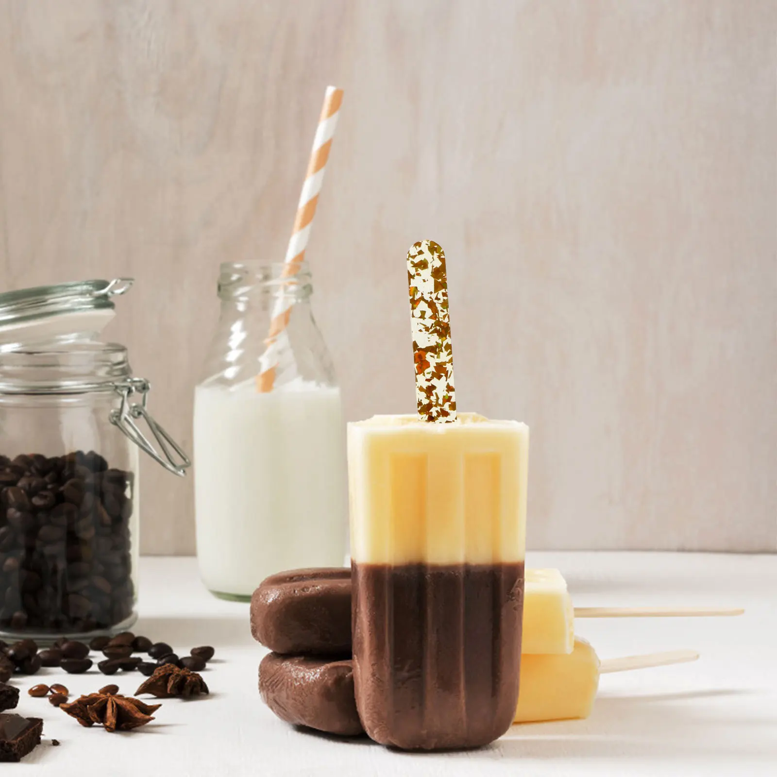 

25Pcs Ice Cream Sticks High Quality DIY Popsicle Stick Reusable Craft Sticks for Baking Decor Cake Supplies Dessert Accessories