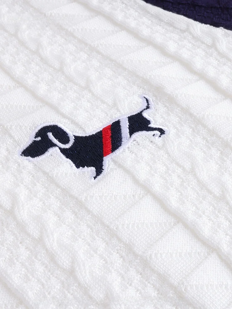 JZZDEMM Damska Dopasowana Dzianinowa Koszulka z Haftowanym Wzorem, Nowość na Lato, Modna Retro Elegancka Odzież Codzienna