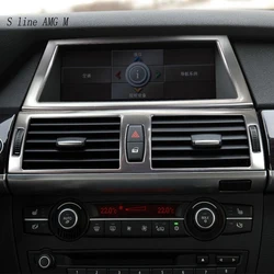 Car Styling For BMW X5 E70 X6 E71 2008-2014 Interior Accessories Center Console Air outlet navigation Panel Trim Cover Sticker