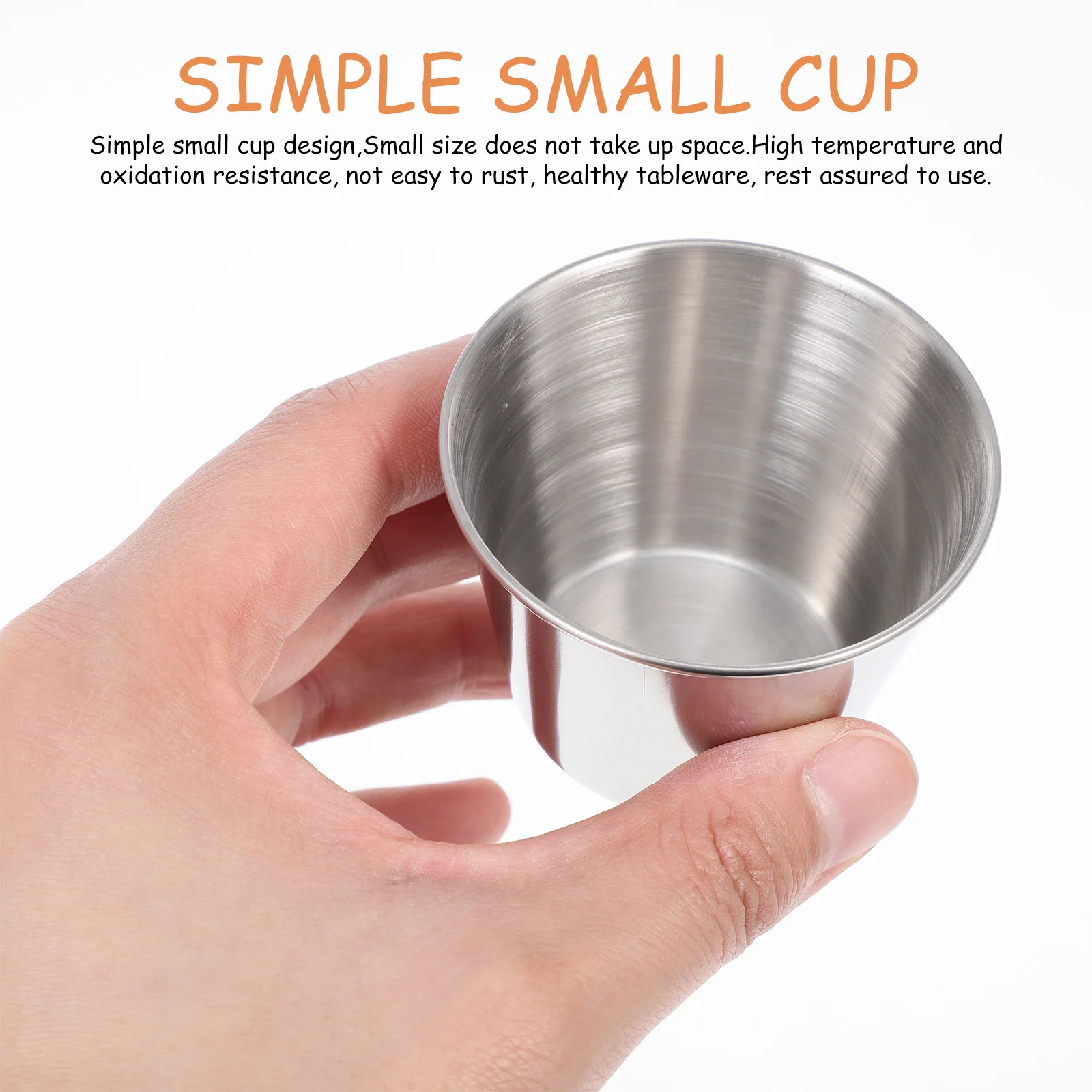 

2pcs Stainless Steel Sauce Cups Dipping Bowls Salad Snack Food Vegetable Kitchen Supplies Easy Clean Corrosion Resistant