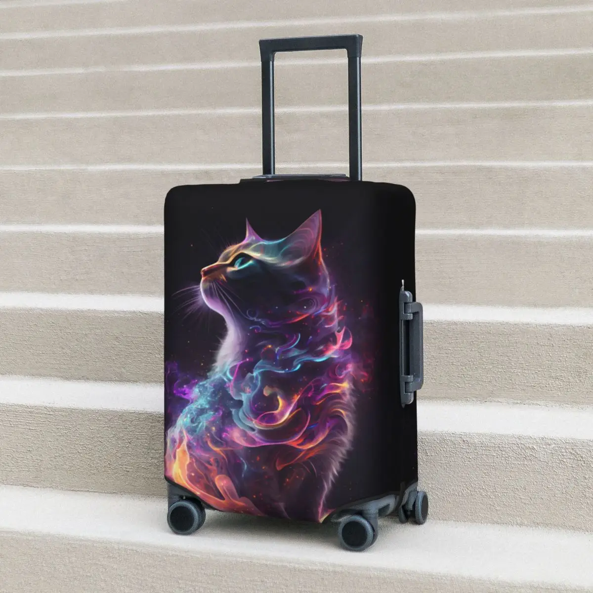 Magical Cat Suitcase Cover rainbow animal Holiday Travel Practical Luggage Accesories Protection