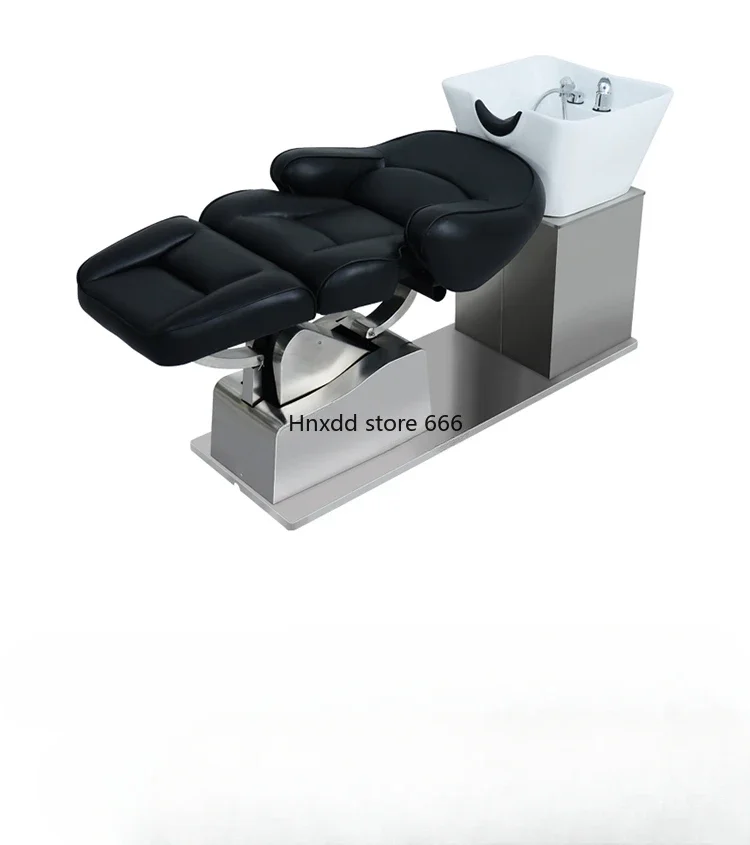 Electric Automatic Shampoo Chair Barber Shop Half Lying Flushing Bed High-End