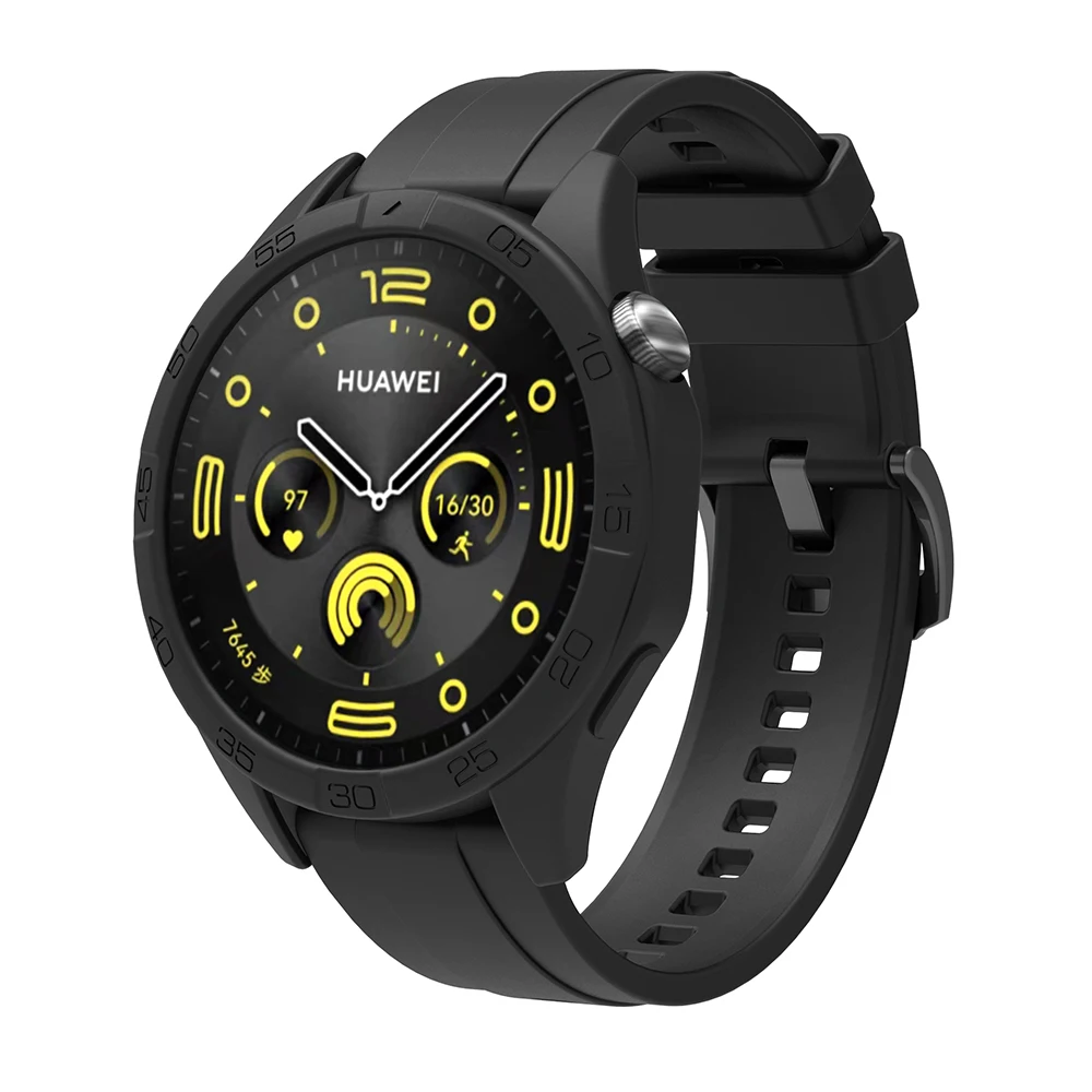 Silikonarmband für Huawei Watch GT4 GT5 46 mm Ersatz-Uhrenarmband + Schutzhülle