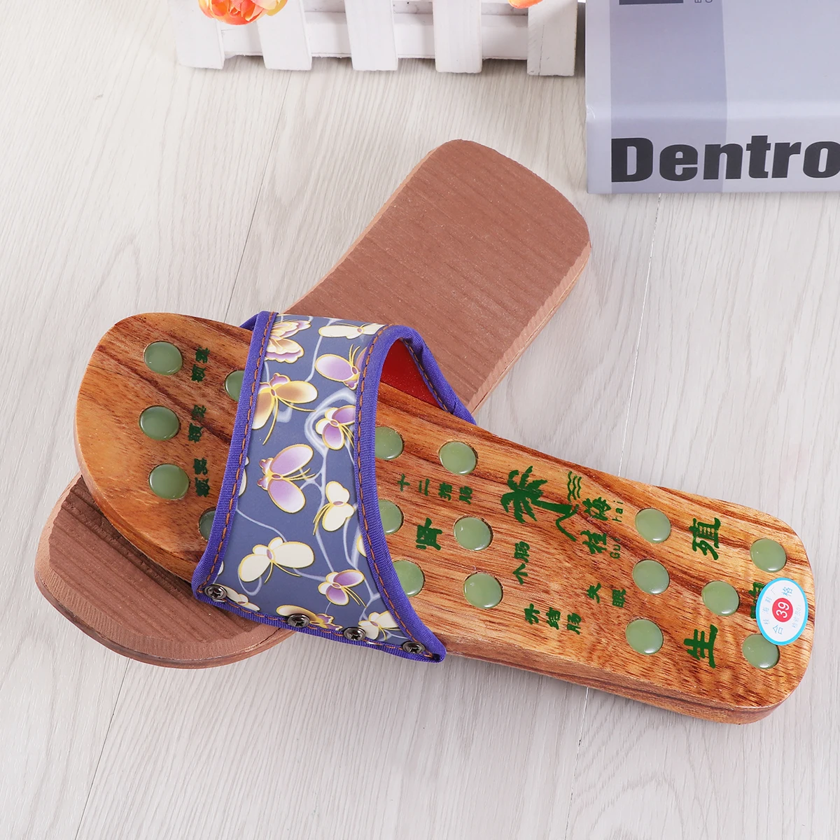 

Women's Slippers Massage Shoes Magnetic Stress Reliever Pain Relief Wooden Miss