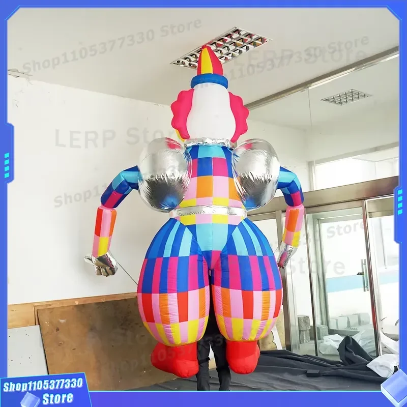 Giant Inflatable Walking Clown Puppet for City Parade Mall Anniversary Celebration Event Decoration Funny Character Costume
