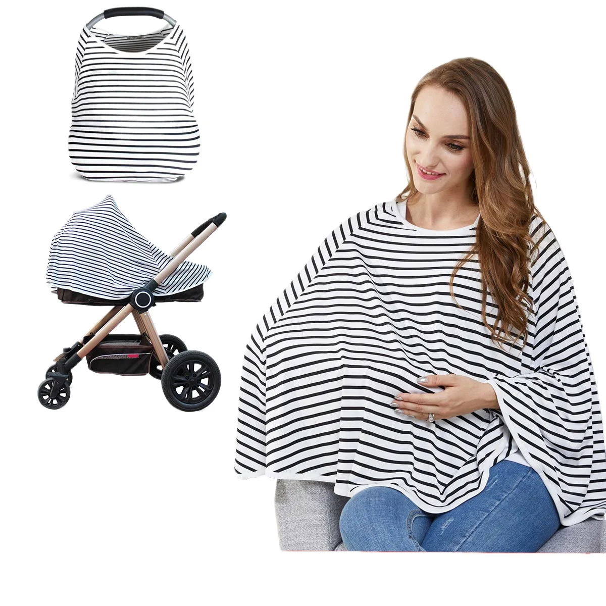 Multifunctional breastfeeding towel, safety seat, sunshade, windshield, stroller, basket cover, breast cover. Privacy Wrap