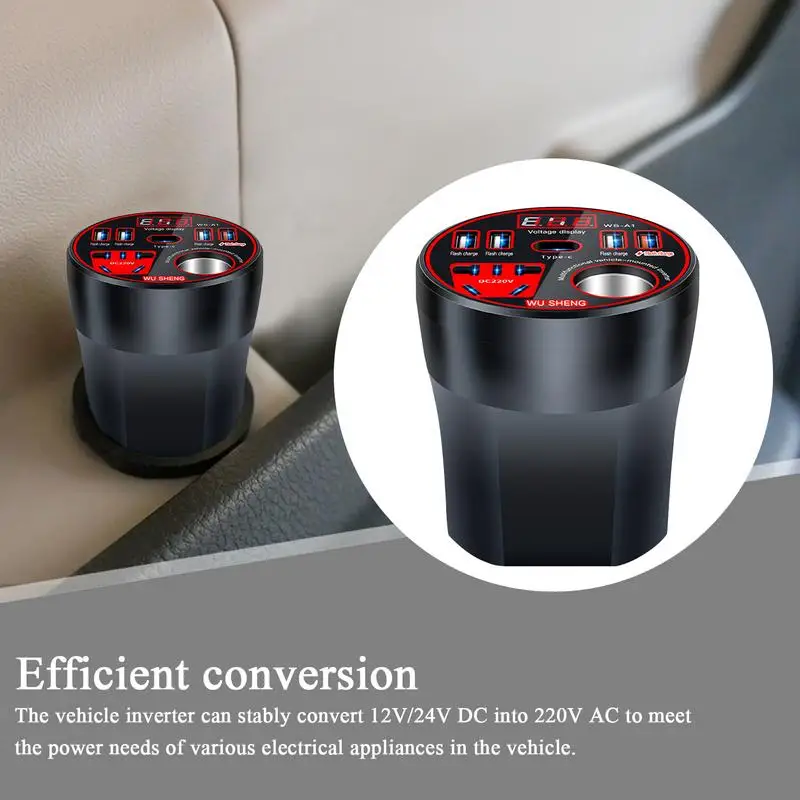 

Car Charger Plug USB Car Charger Adapter Inverter Versatile Auto Power Inverter Travel Accessories For Multiple Devices For