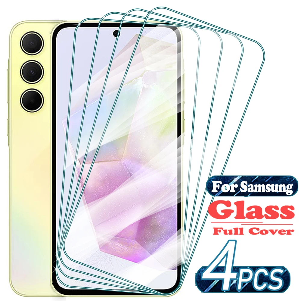 1/4Pcs HD Tempered Glass For Samsung Galaxy A35 A 35 Screen Protector Glass Film