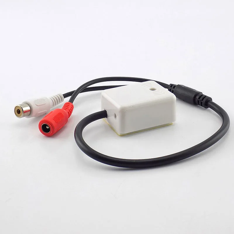 DC 9V-12V Microphone Sound Monitor Audio Pickup listening Monitoring RCA Female Adapter for CCTV audio Camera Security E14