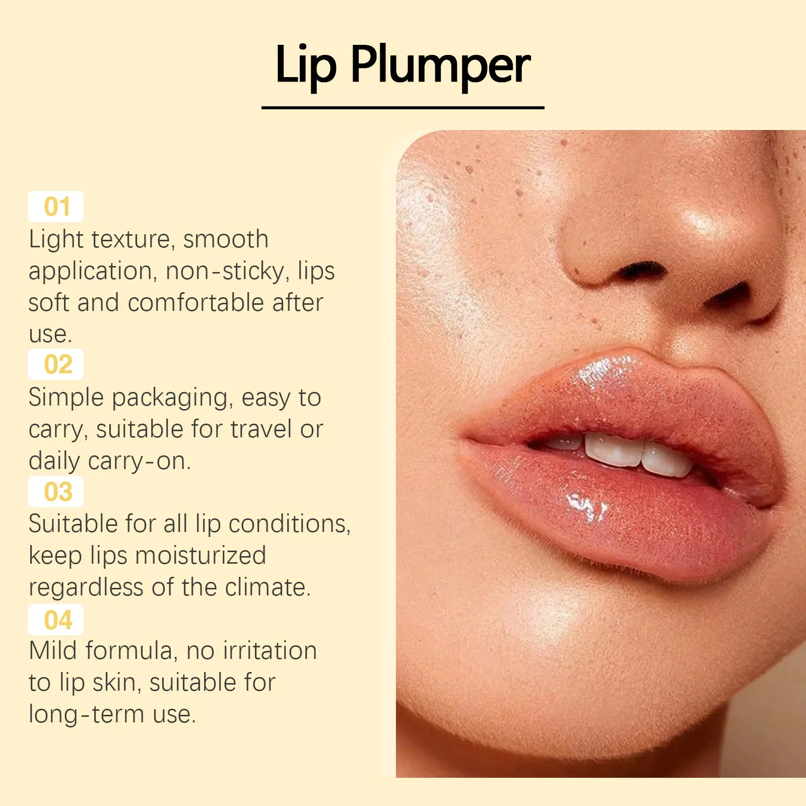 Instant Volumising Enhancer Lip Plumper Oil Long Lasting Moisturizing Lip Gloss บํารุงเพิ่มความยืดหยุ่นเซรั่มเซ็กซี่ Lip Care