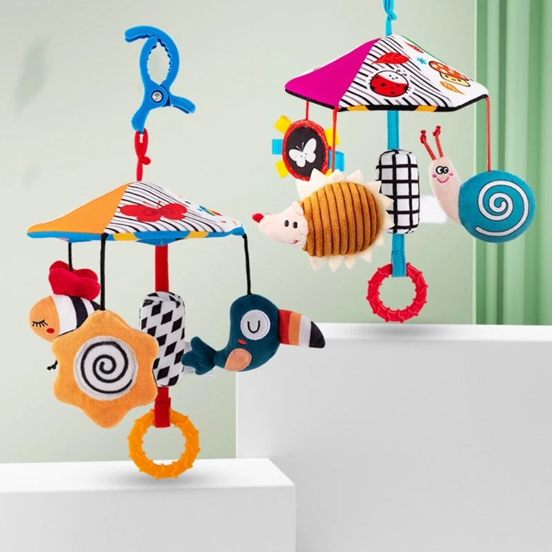 Giocattolo mobile peluche musicale per passeggino per culla con suoni rilassanti e forma evolutiva A2UB