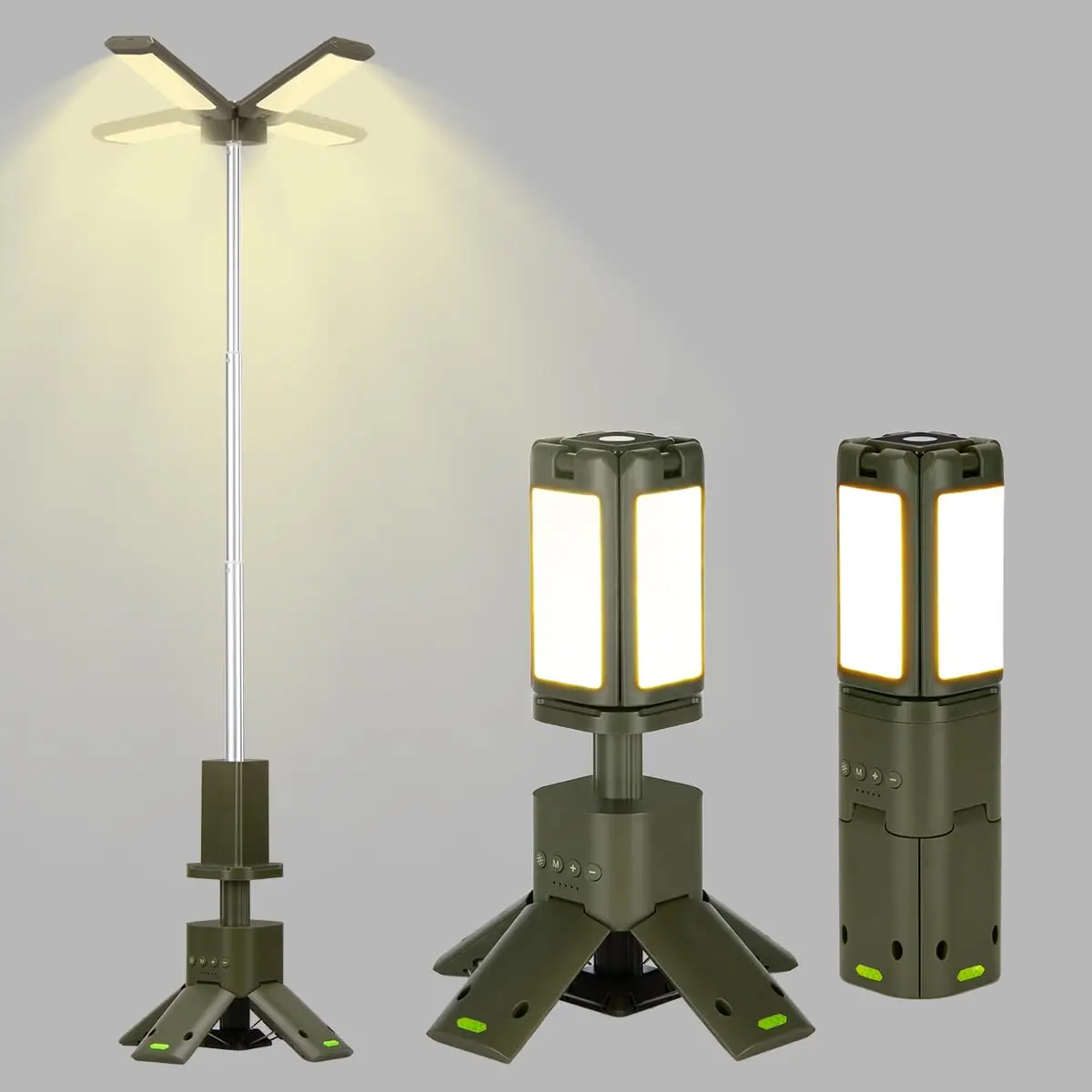 Outdoor Emergency Tent Light Portable Folding LED Lamp with Charging Capabilities