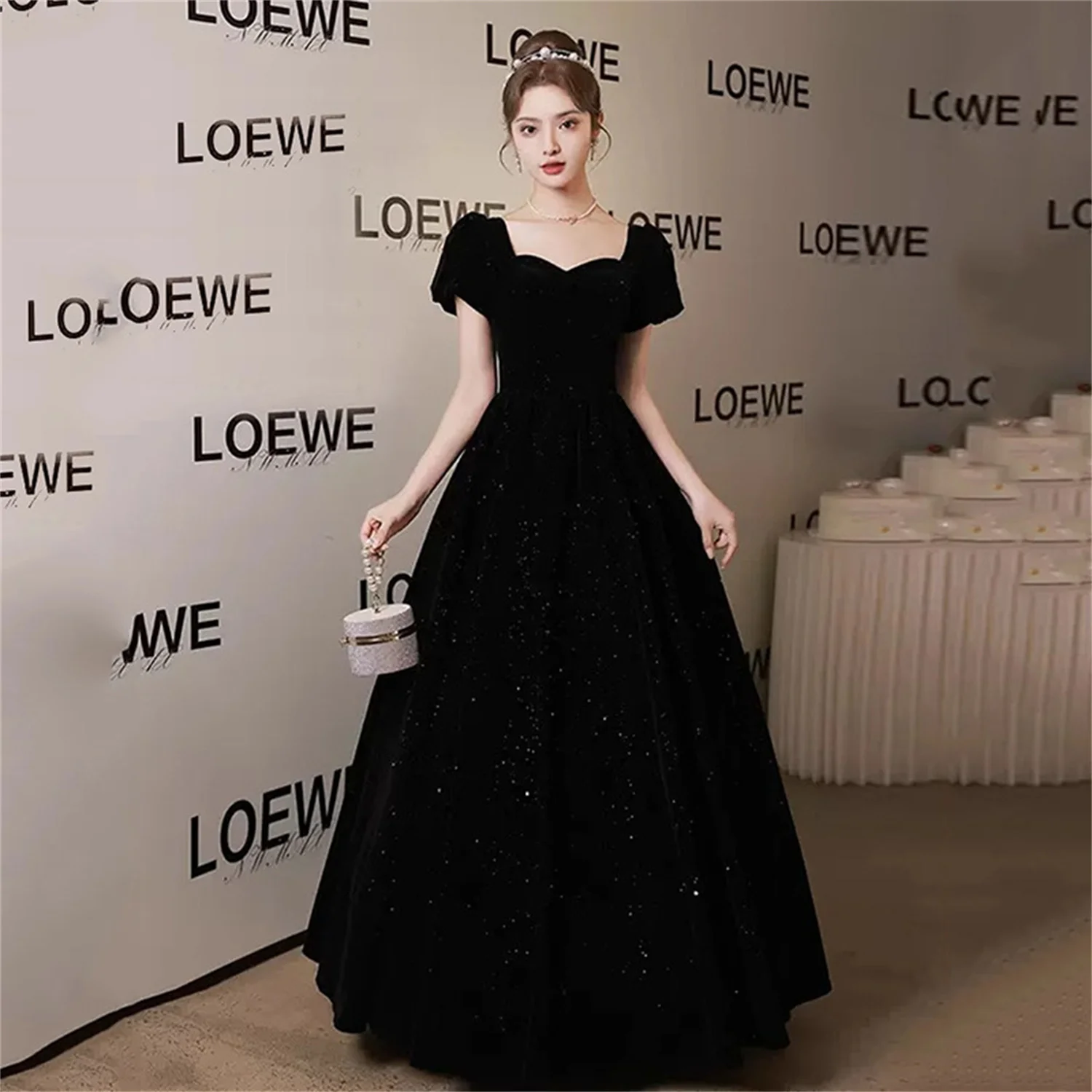 Black High Sewing Wedding Dresses Plus Size Woman Evening Dress Elegant Party Dresses for Women 2023 Alize Puffy Amanda Novias