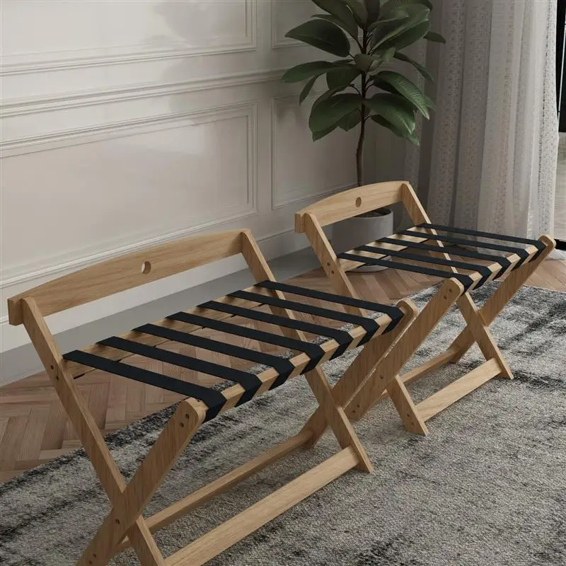 단단한 나무 수하물 랙, 휴대용 호텔 수하물 보관 선반, 호텔 방 가구, 특수 접이식 랙, 신제품