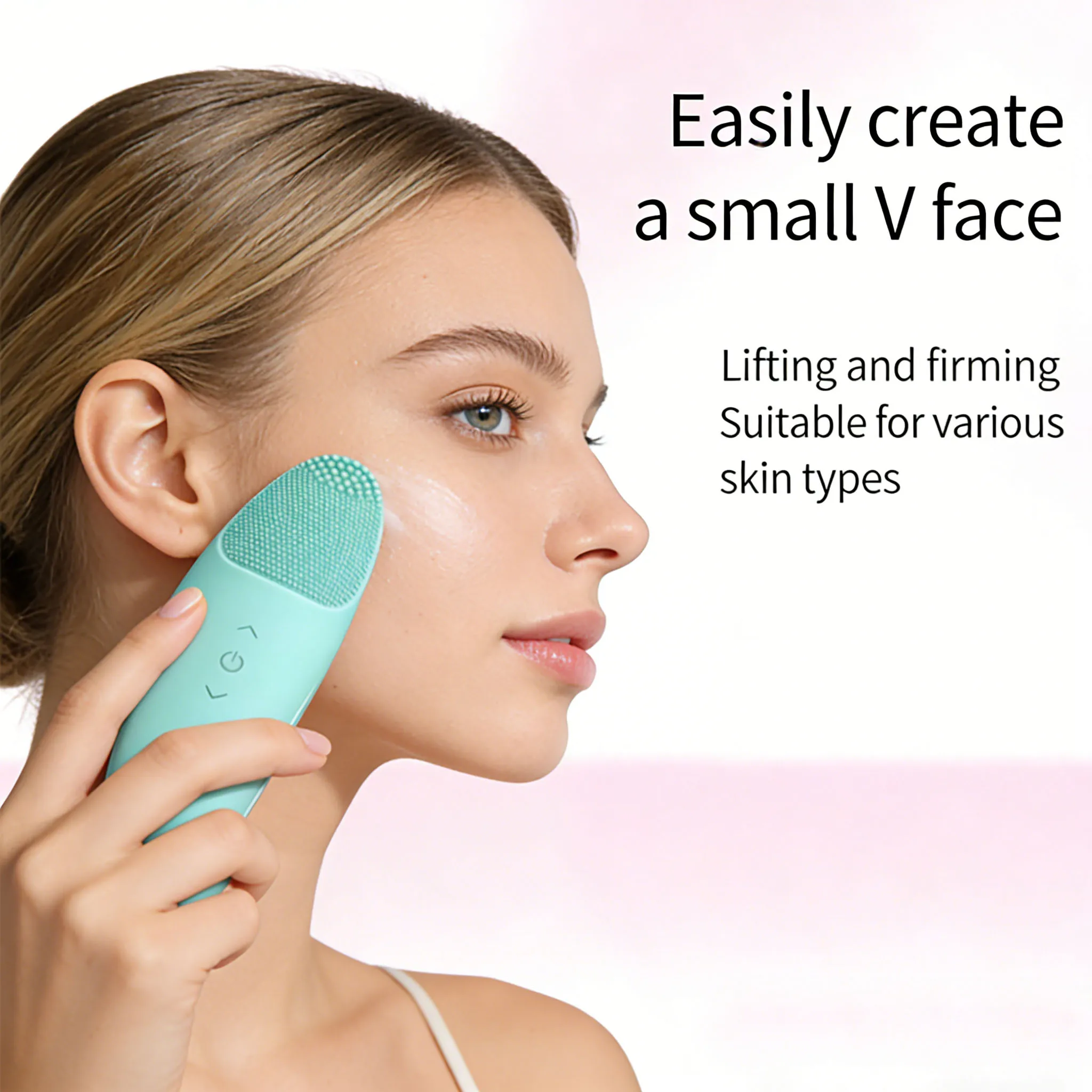 YUNCHI Verwarmingsreiniger Elektrisch Sonic Gezichtsreiniging Zorgapparaat Oplaadbare Peeling Vibrerende Massager IPX7 Waterdicht