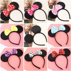 Girl Mouse Ears Headband Children Princess Party Accessories Kids Bowknot Dots Hair Band Halloween Birthday Christmas Hairband