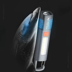 Xiaomi SMILING SHARK Outdoor Flashlight Portable Strong Light Variable Focus Household LED Lamp Built in Battery CoB Side Lights