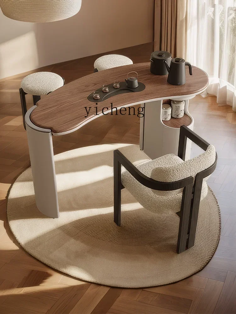 

BF Чайный столик из черного ореха, балконный итальянский минималистичный маленький чайный столик