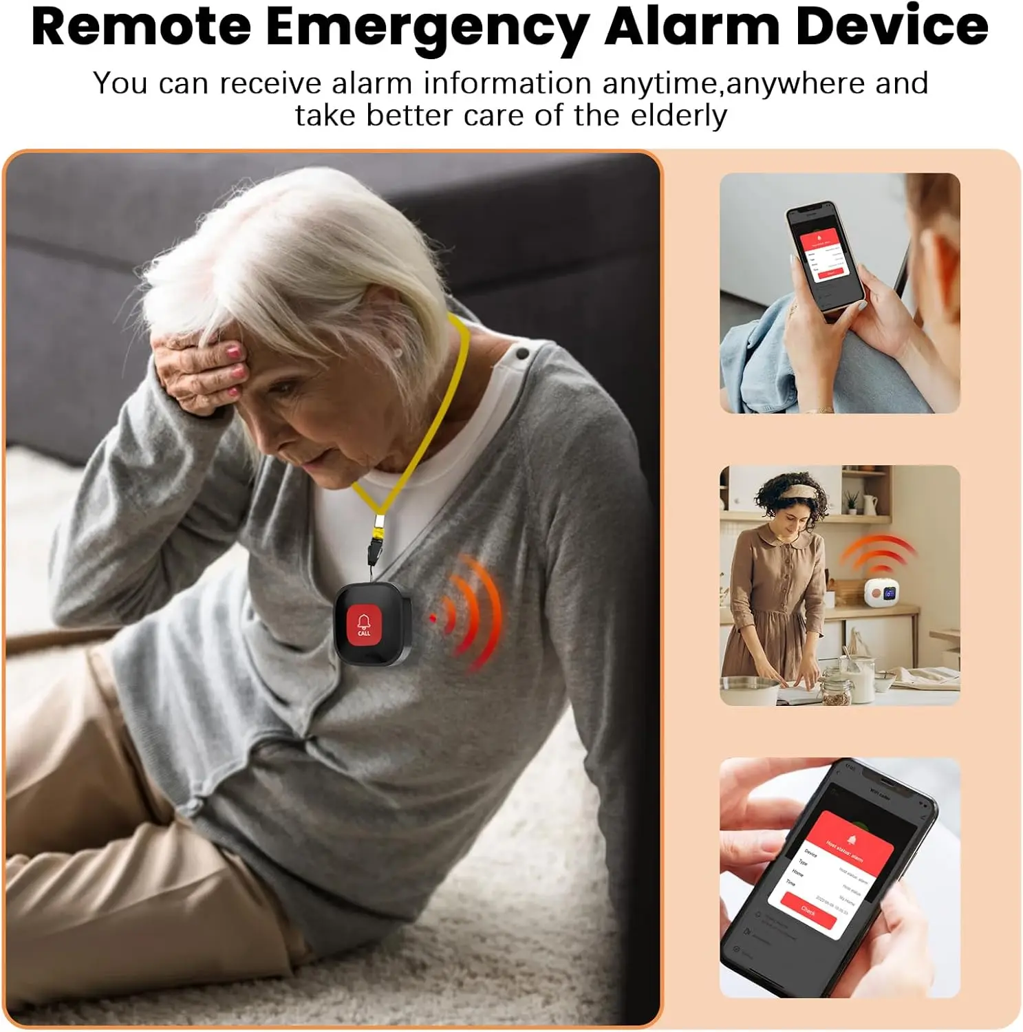 Tuya WiFi Smart SOS Call Button Wireless Caregiver Pager Phone Alert Transmitter Emergency Call Button For Kids Elderly Patient
