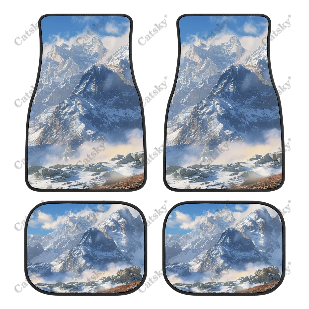 Glorious Mountain Range Car Auto Floor Mats Carpet, 4PCS Customized Cars Mat All Weather Automotive Vehicle Pad Stylish