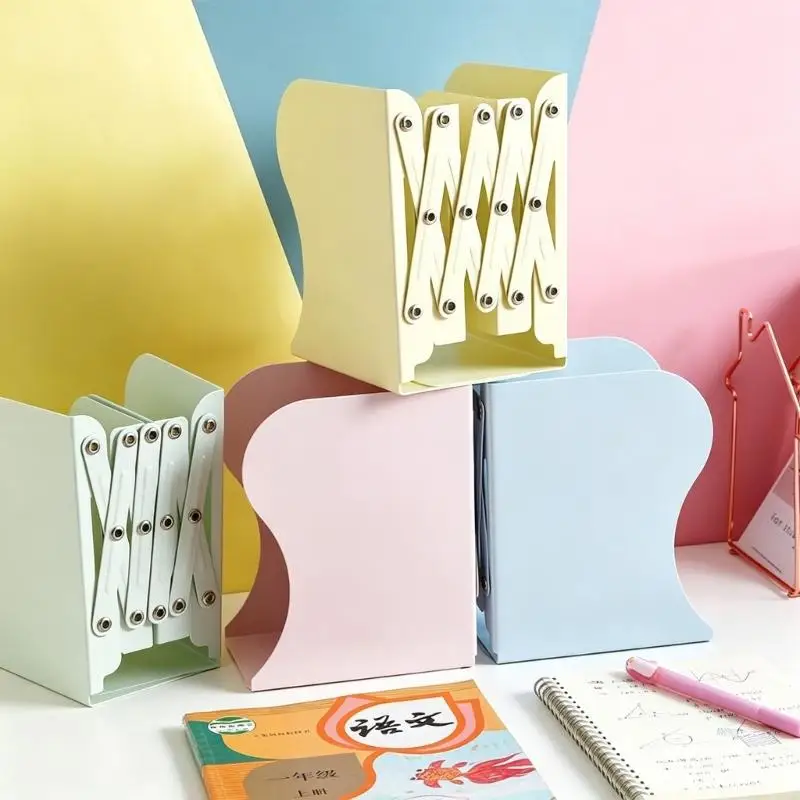 Expandable Bookend Book and File Organizers with Stainless Steel Construction for Dorm Desks, Offices Space, and Bookshelves